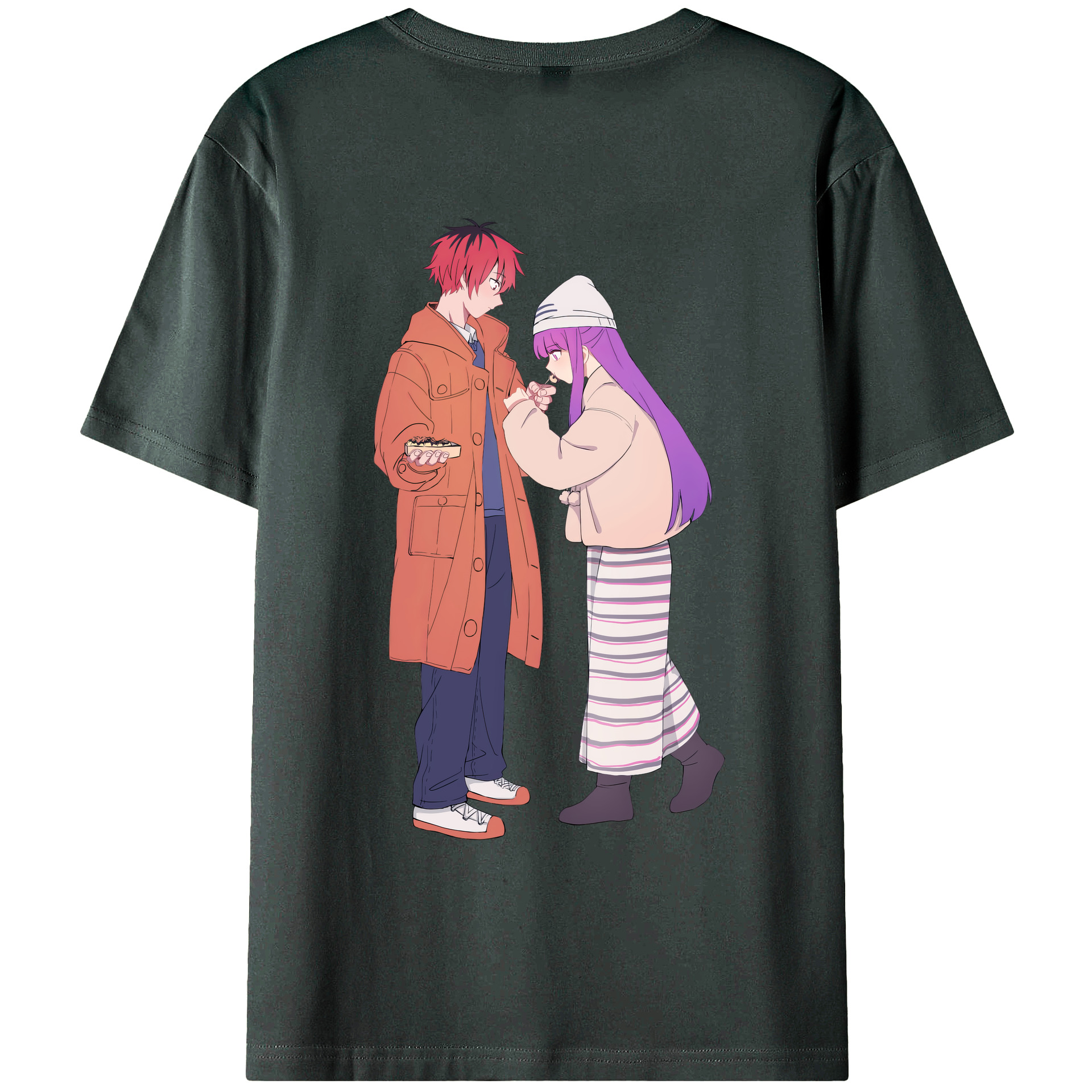 （画像用） 葬送のフリーレン Frieren 綿100％ メンズ半袖Tシャツ（バックプリント） 通気性